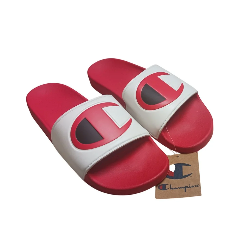 Champion Ipo Classic CB Scarlet Mens Red White Black Sandals Slides Size 12 New